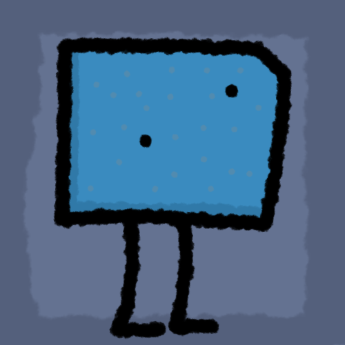 Blue Glorbal. Square with legs