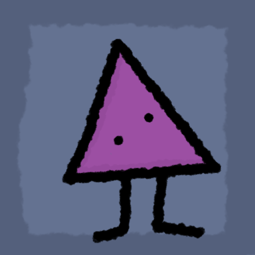 Pink Glorbal. Triangle with legs